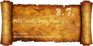 Mészáros Tea névjegykártya